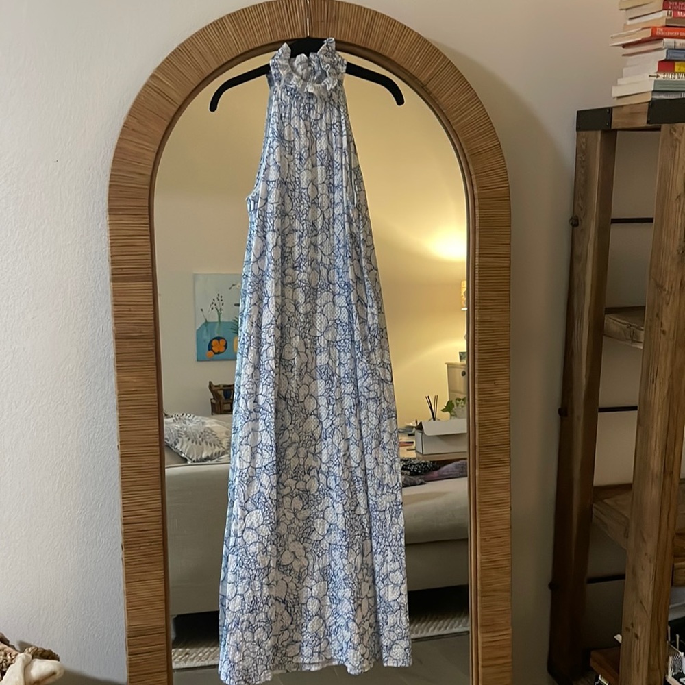 Marysia MAXI cover Up in blue & white